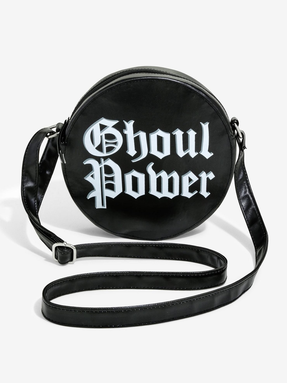 Ghoul Power Black Small Round Crossbody Bag